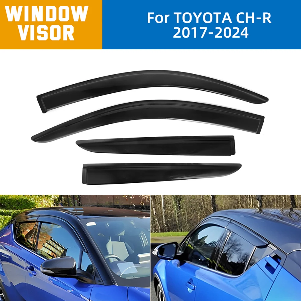 

For Toyota CHR C-HR 2017-2024 Side Window Visor Vent Shade Weathershield Sun Rain Deflector Guard Car Accessory