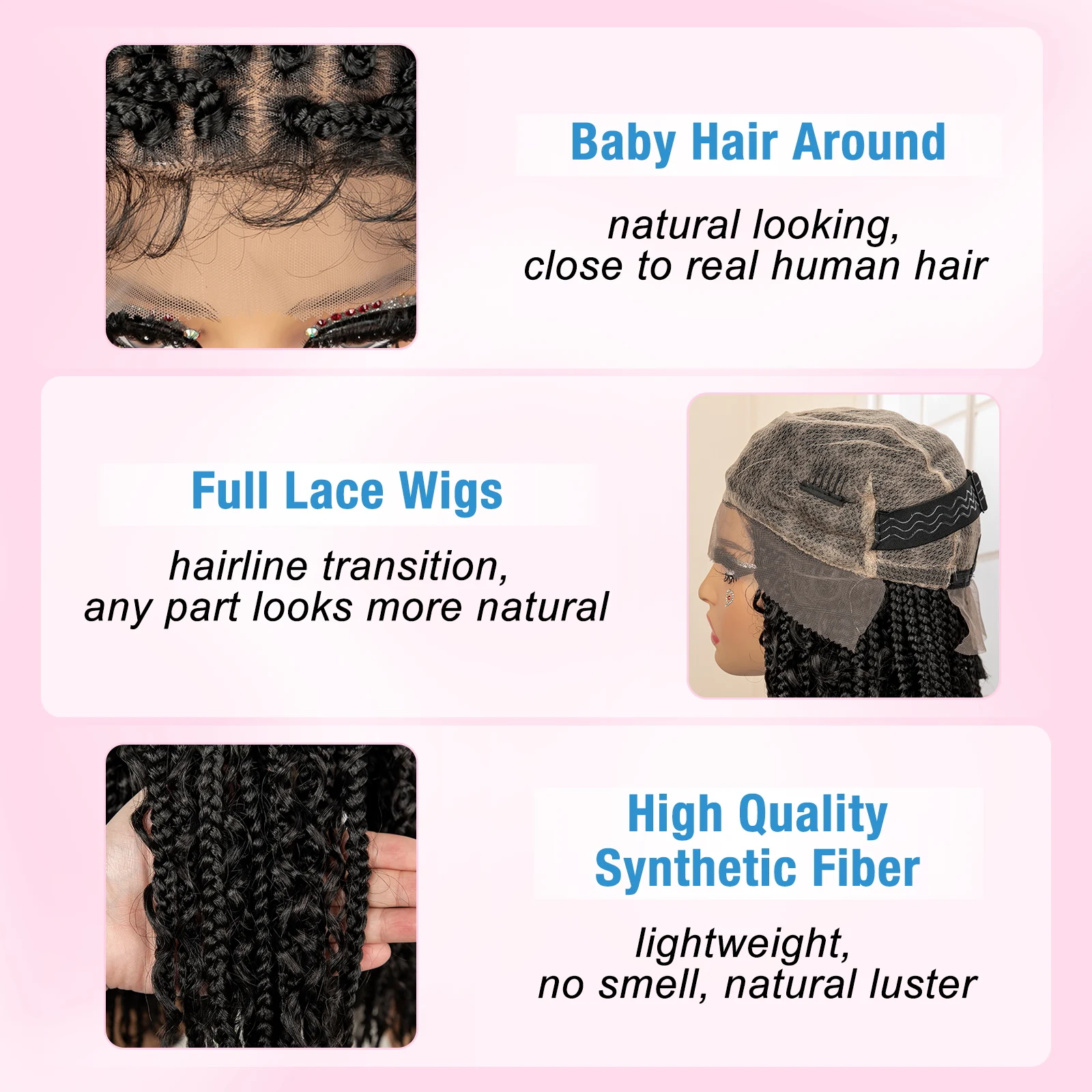 14 inch synthetische korte boho gevlochten pruiken full lace vierkante knooploze box vlechten pruik gehaakte vlechten pruik voor zwarte vrouwen