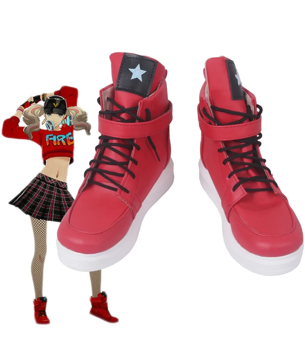 P5D Dancing in Starlight Anne Takamaki Cosplay Boots Red Shoes Custom Made