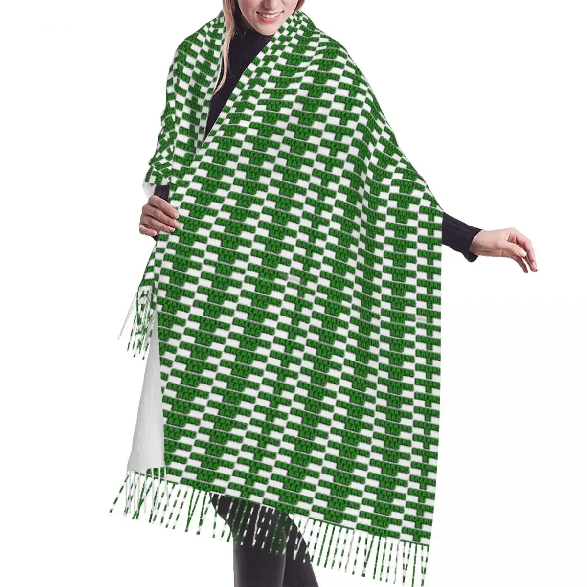 Pattern Tassel Scarf Women Soft Walter White Shawls Wraps Ladies Winter Fall Fashion Versatile Gift Female Scarves