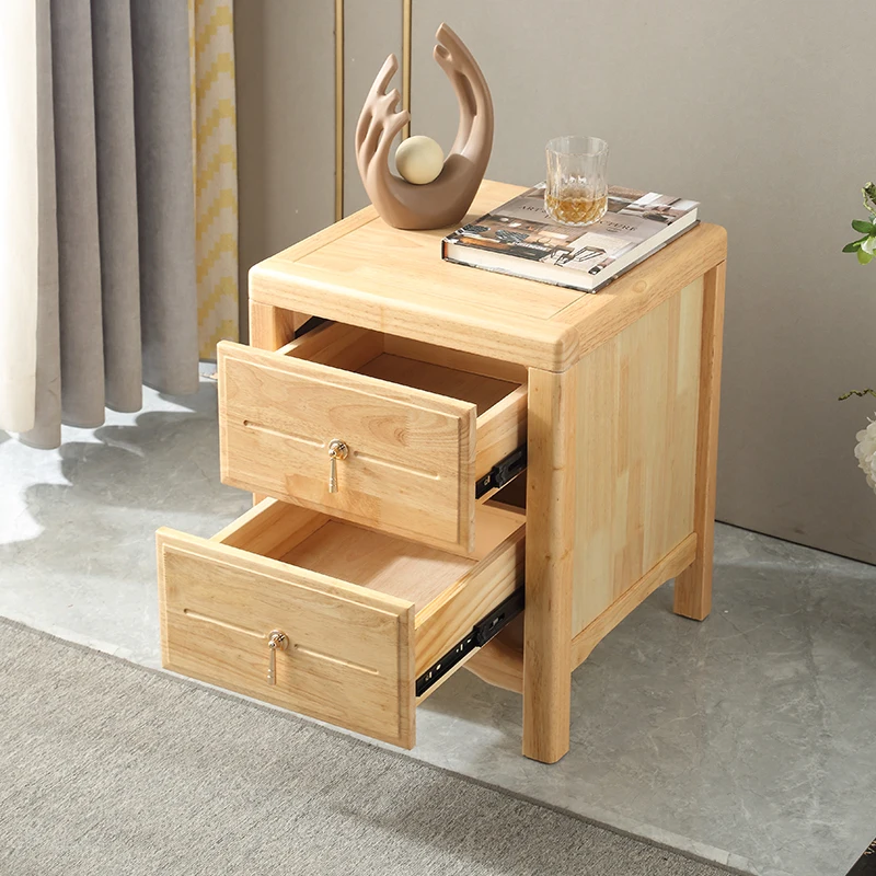 Maximalist Storage Small Nightstands Modern Nordic Handles Wood Mobile Nightstands Laden Solid Szafki Nocne Bedroom Furniture