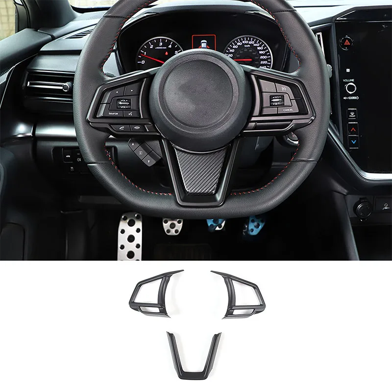 

For Subaru WRX 2021-2023 ABS Matte Black Car Styling Car Steering Wheel Button Frame Sticker Car Interior Protection Accessories