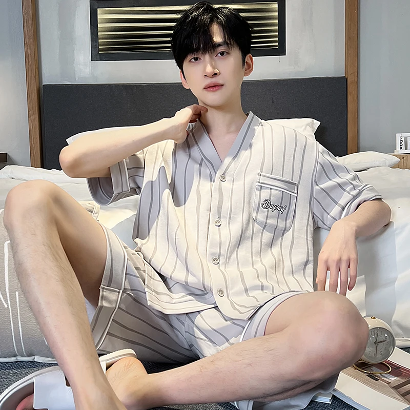 Cardigan short-sleeved suit-g1011