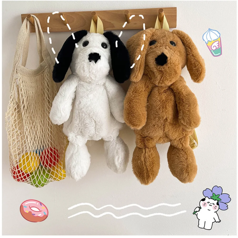 Cartoon Cute Dog Plush Backpack Animal Plush Toy Soft Stuffed Shoulder Bag Backpack Toys Children Girls Birthday Gift Kawaii