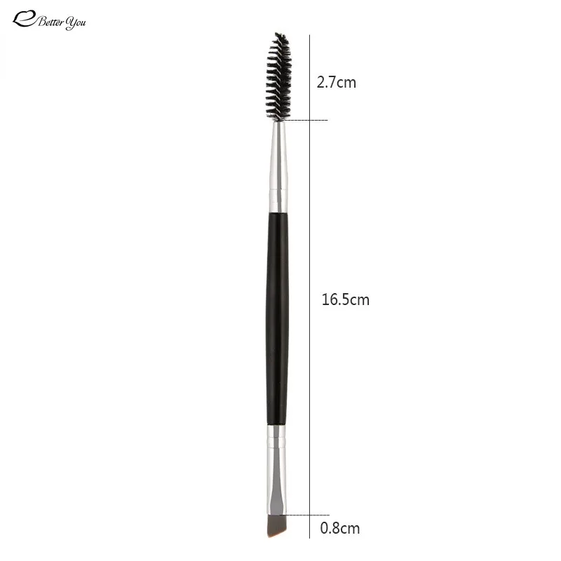 1PC Double-headed Eyebrow Brush Spiral Bevel Makeup Brush Mascara Brush Wooden Handle Single Easy to Carry Beauty Tools