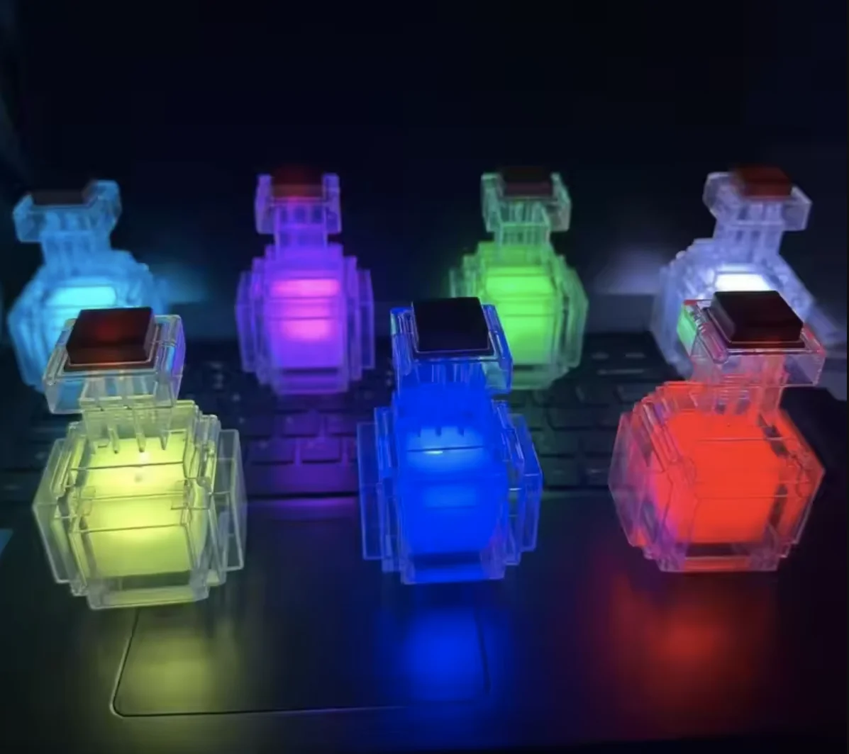 High-quality Pixel-style Potion-bottle Night Light Tap To Cycle 7 Colors Perfect Desk Décor Color Changing