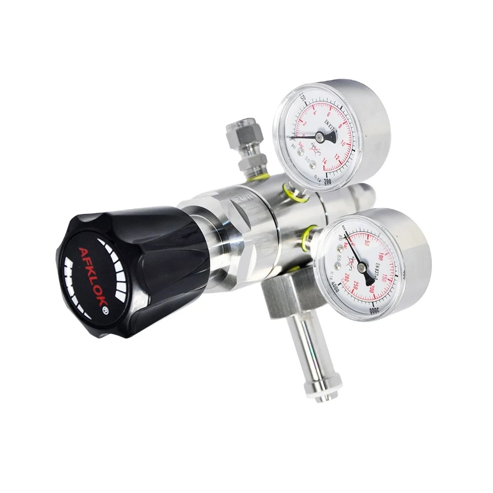 

3/4IN BS341 Female Cylinder Connector Oxygen High Pressure Regulator SS316 Gas Control Structure Pressure Gauges Valve Regulator