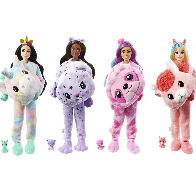 Muñeca Barbie Cutie Reveal Original, moda de fantasía con animales de peluche, disfraz de mascota, accesorios de Anime, juguetes para niñas, vestido de princesa