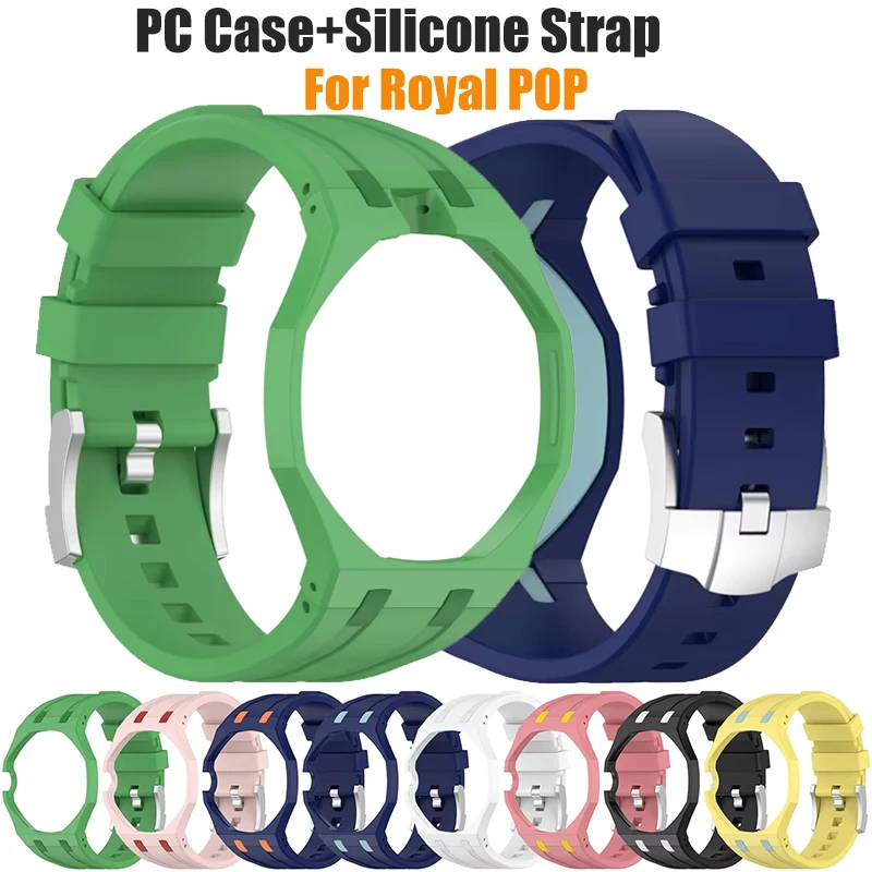 2 In 1 Change to Wristwatch Strap+PC Case for Swatch x AP Royal pop Pocket Watch Silicone Band Modification Kit Case Accessories
