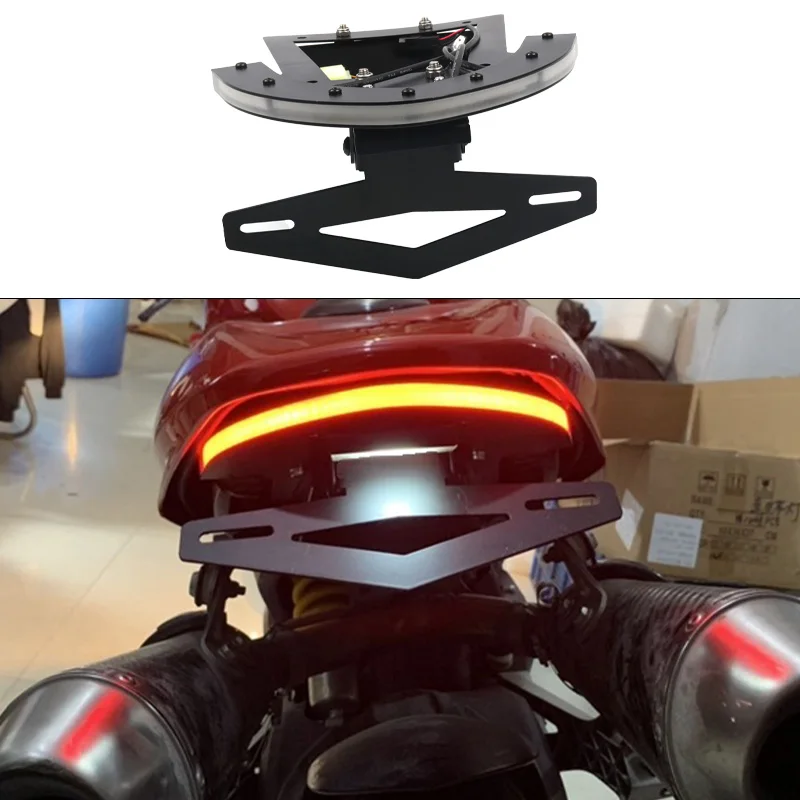For DUCATI Monster 696 795 796 M1100 EVO motorcycle integrated license plate LED lights turn signal