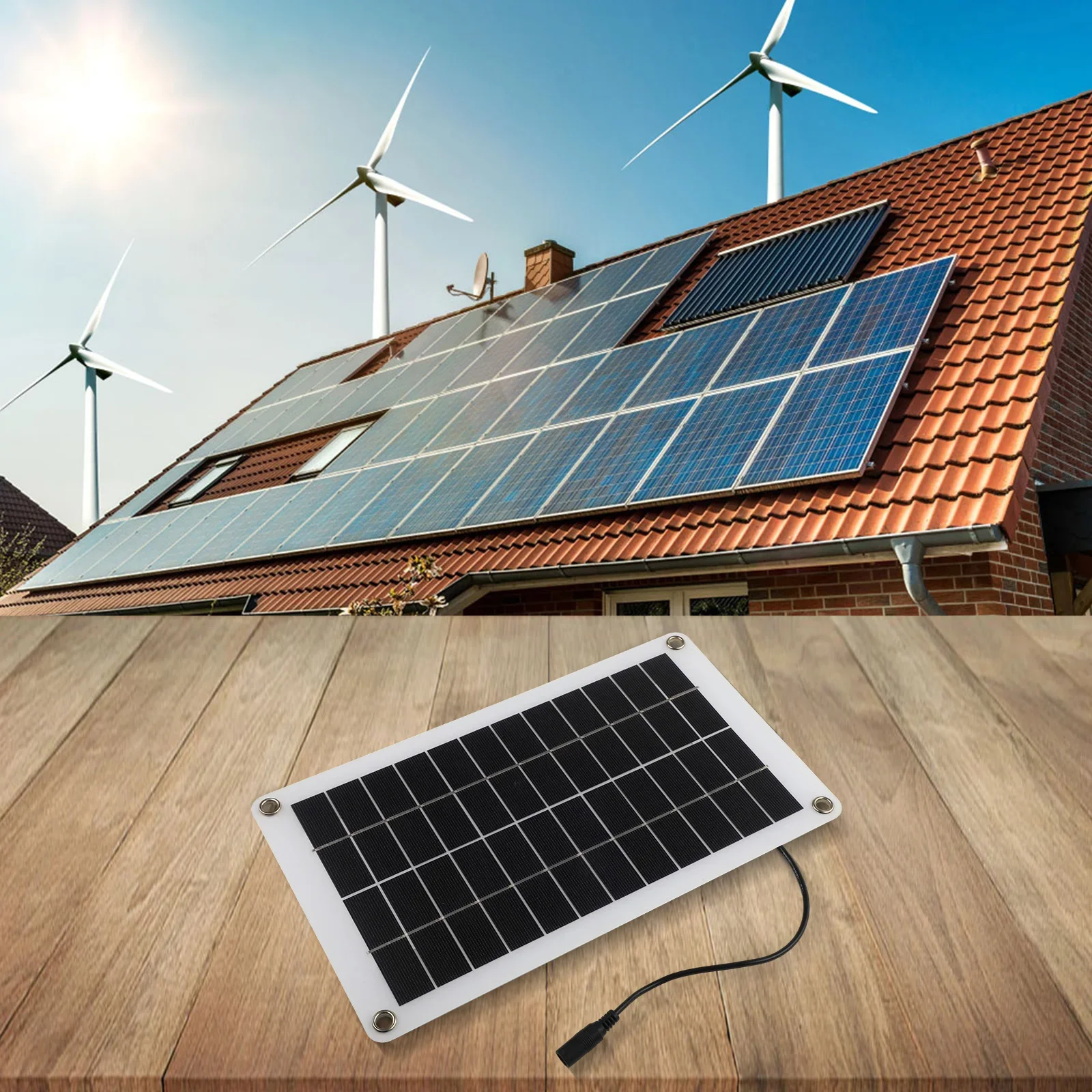 310*190mm 30W Car Charger Flexible Solar Panel For Vehicles Solar Charger Internal Diode Protection Long-lasting Performance