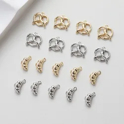 4pcs Dainty Heart Charms for Jewelry Making Pendant Supplies DIY Hand Brass Gold Plated Accessories 12.4*12.3mm
