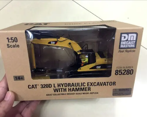 320D L Hydraulic Excavator With Hammer 1/50 Scale By DieCast Masters DM85280