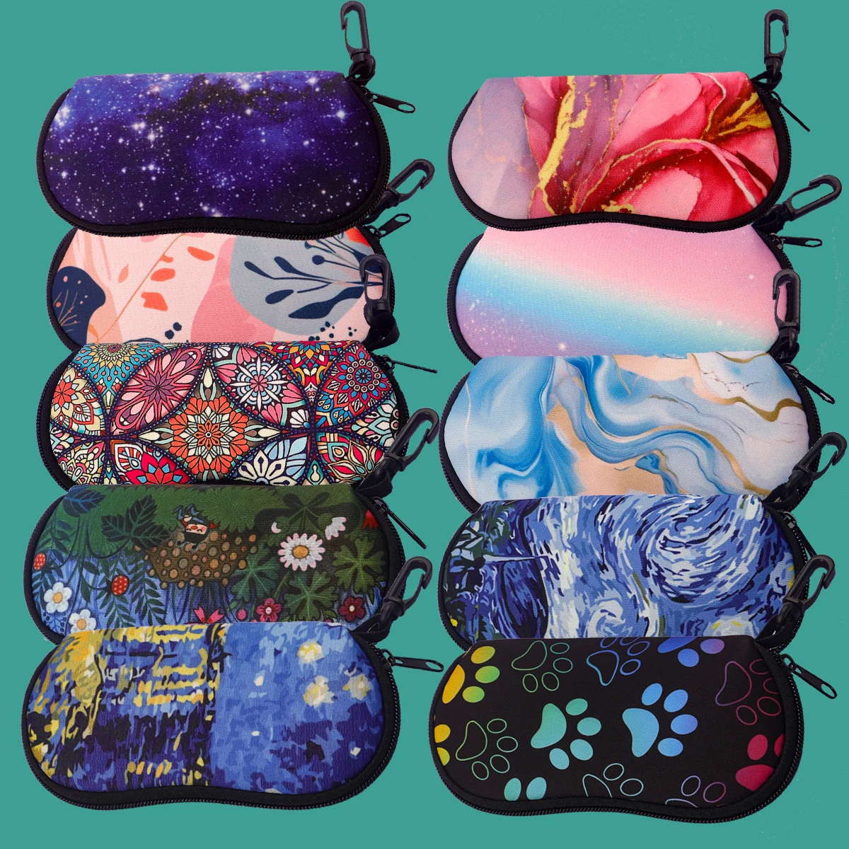 Sonnenblumen Katze Brillenetui Student Tragbares Brillenetui Fashinon Flamingo Unisex Brillenbox Regenbogen Sonnenbrillenetui – Detail 2