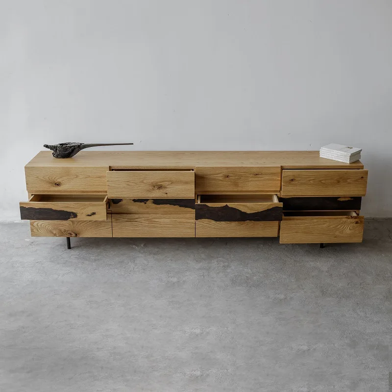 

Irregular Silk Road Long Cabinet TV Cabinet Multi-chest Cabinet Nordic Modern Simple Wabi Sand Combination New Chinese