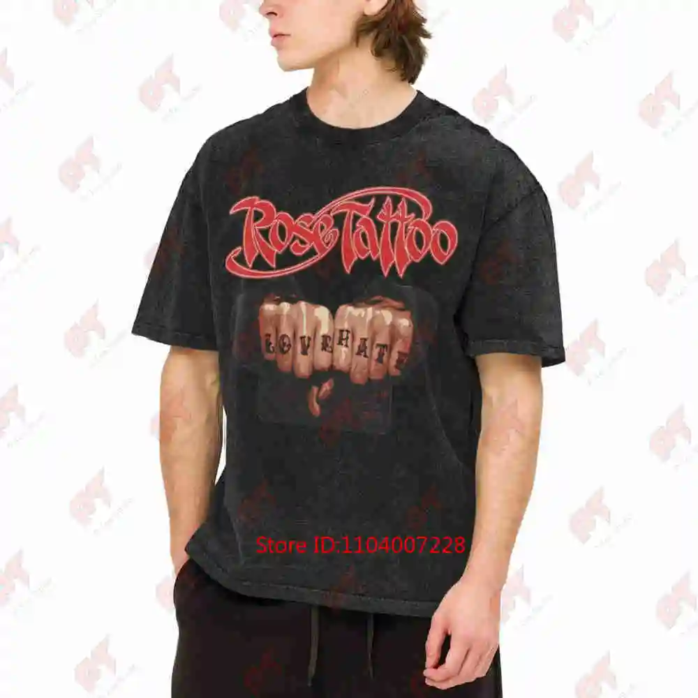 Rose Tattoo Band Assault And Battery 2023 Tour Vintage Washed Tee Pure Cotton T-Shirt