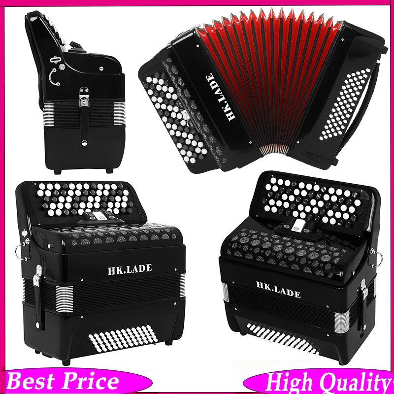 

Аккордеон HK·LADE AH-110, 62-клавишный, 60-басовый, с 3 регистрами – Профессиональная русская хроматическая система, аккордеон в русском стиле