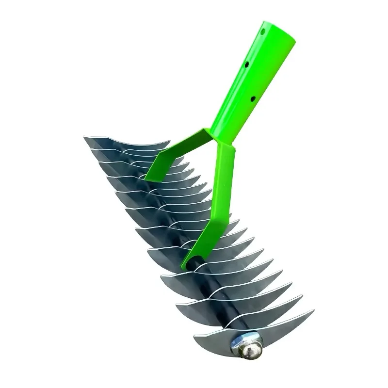 Stainless Steel Lawn Thatch Rake For Garden Soil Aeration Weeding Leaf Removal Grass Debris Clearing Gardening Tool Set