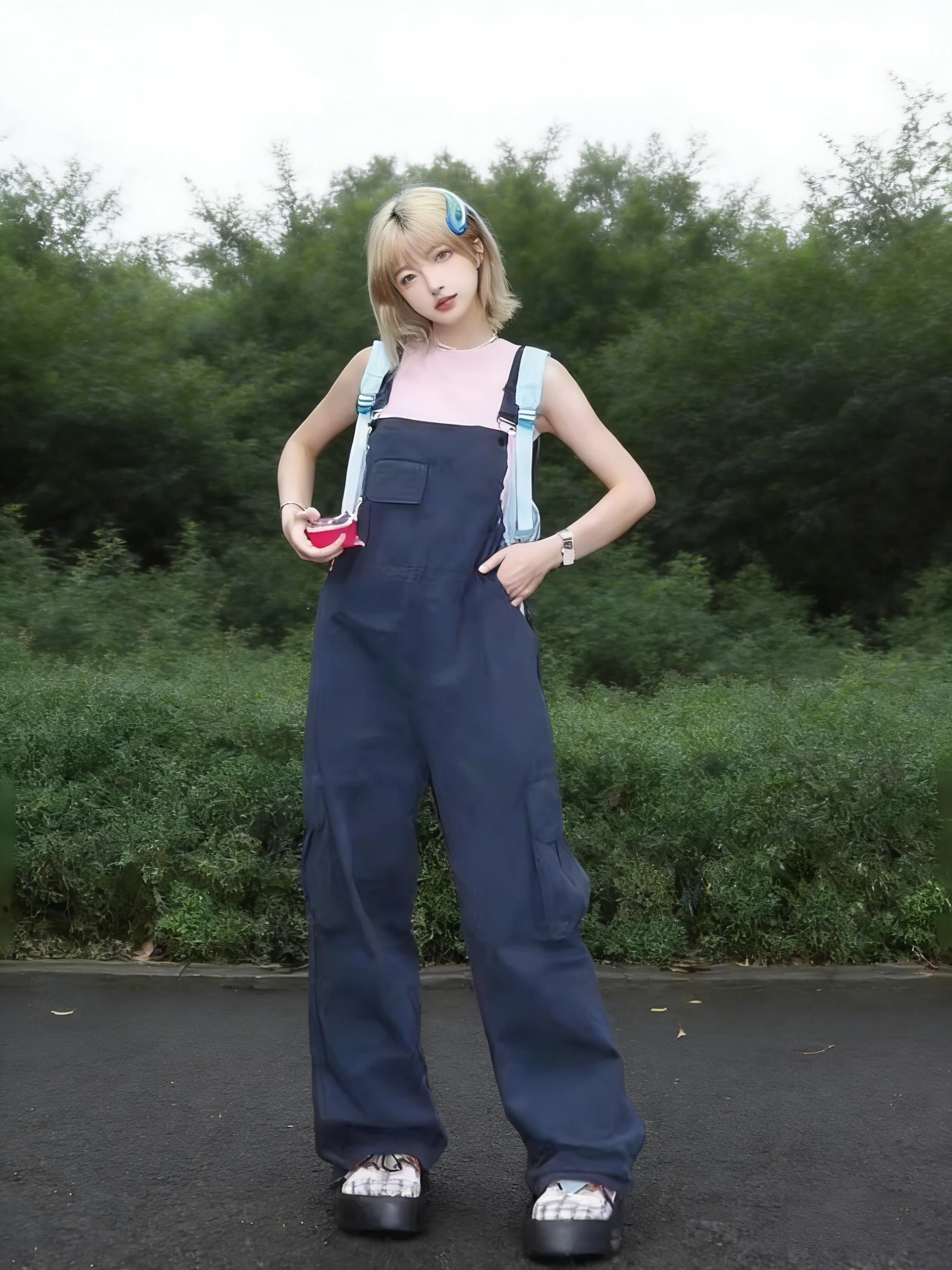 

Повседневные рабочие комбинезоны-карго для женщин больших размеров, свободного кроя, джинсовые, летние, новинка, винтажный японский стиль