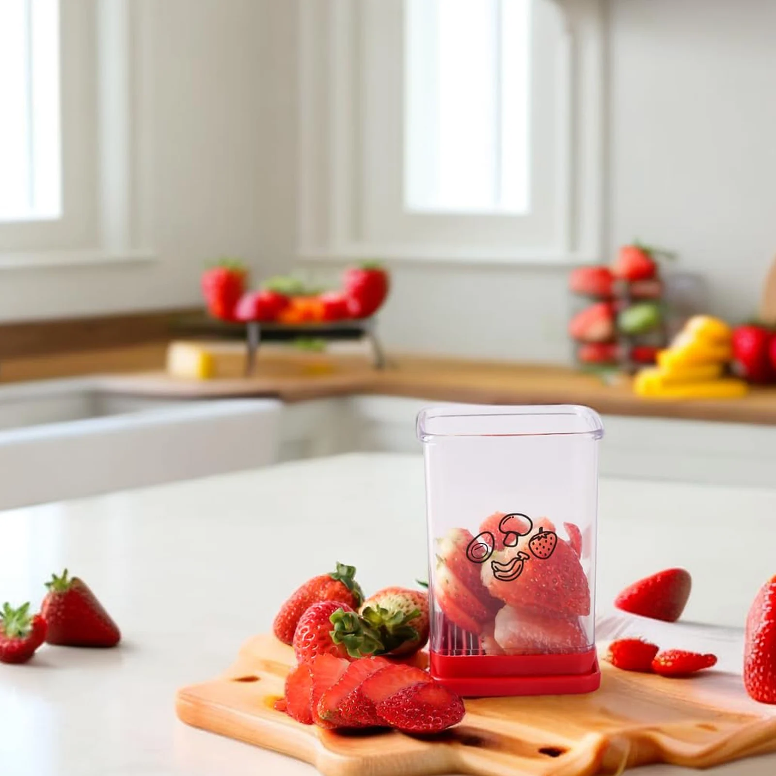 1PC Multifunctional Food Cutter Dicer with Stainless Steel Blades Effortless Portable Ample Capacity for Vegetables Eggs Kitchen