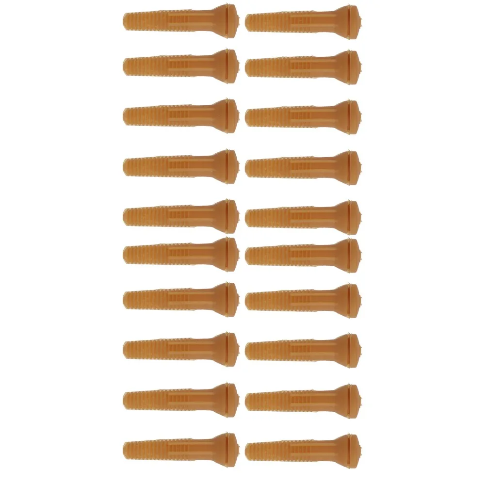 20pcs Rubber Chicken Plucker Finger Wear Resistant Hollow Design Feather Removal Stick Electrical Insulation Yellow