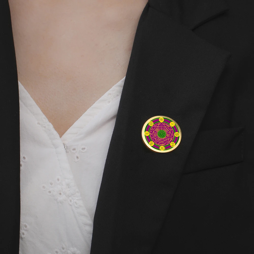 داوابارا ختم الملائكة السبعة بروش الإيمان نعمة تعويذة دبابيس التلبيب الفولاذ المقاوم للصدأ اكسسوارات للرجال والنساء