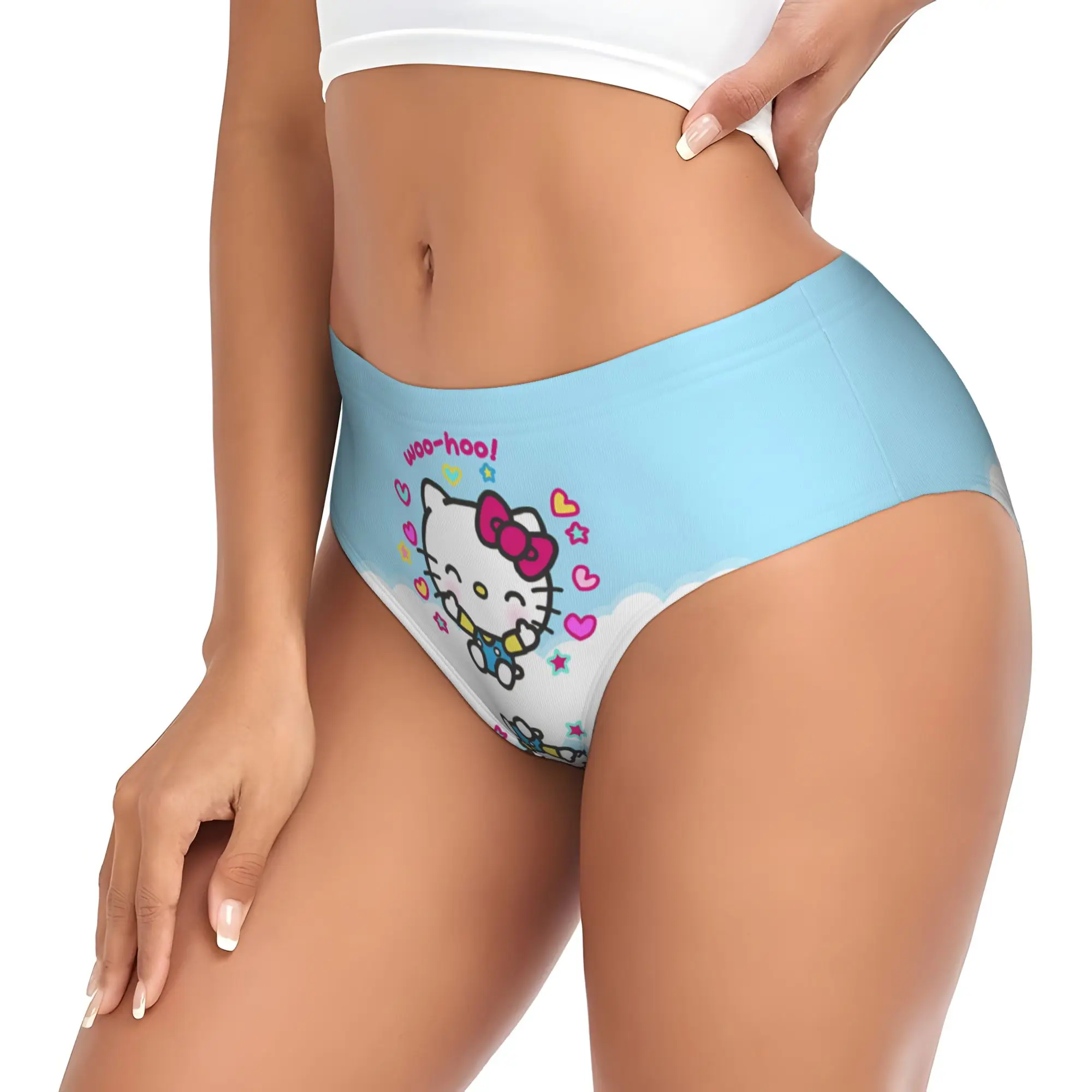 Custom Women's Kitties Kitten Panties Underwear Female Stretch Cat Anime Briefs Underpants - view 3