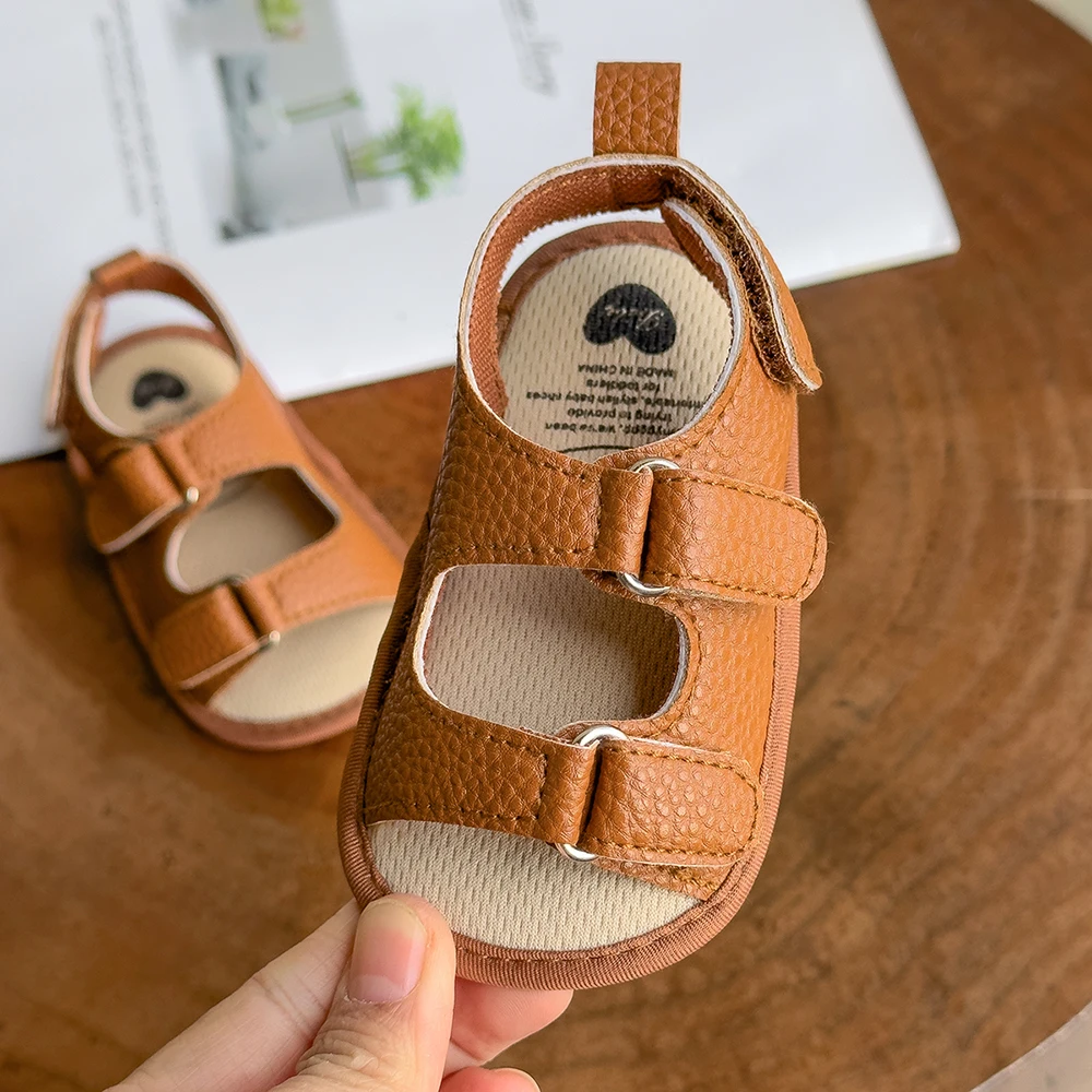 Baby Boys Girls Summer Sandals Closed-Toe Infant Soft Rubber Sole Outdoor Shoes for Toddler First Walkers