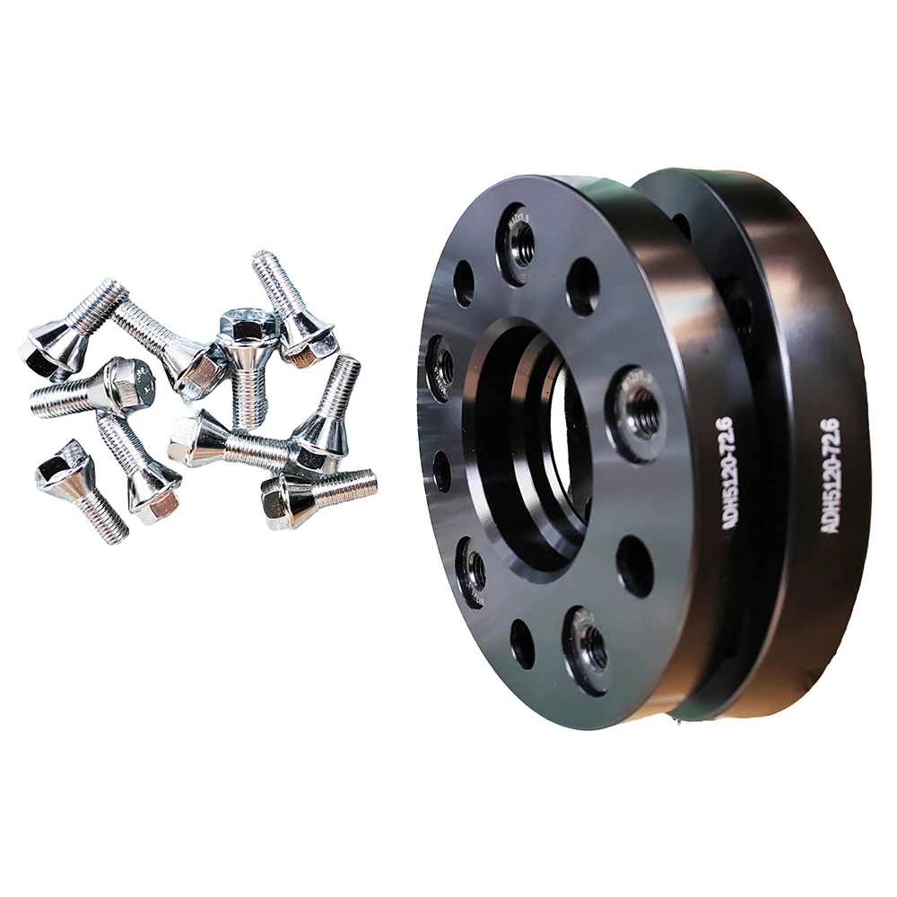 

2PC 25MM 1inches THICK 5X120 72.6MM C.B Wheel Spacers with 14X1.25 Short STUDS HUB CENTRICBO For BMW