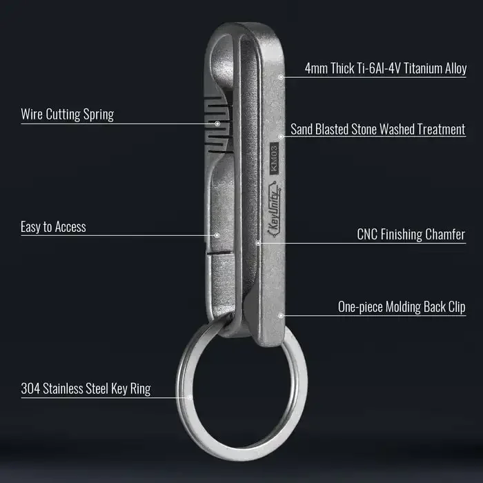Keyunity KM03 Titanium Alloy Belt Loop Keychain Clip