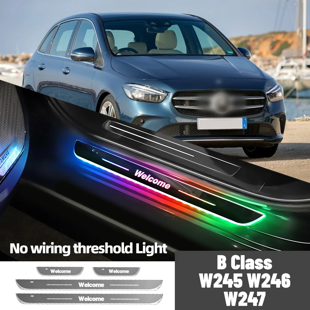 

For Mercedes Benz B Class W245 W246 W247 Car Door Sill Light Customized Logo LED Welcome Threshold Pedal Lamp Accessories