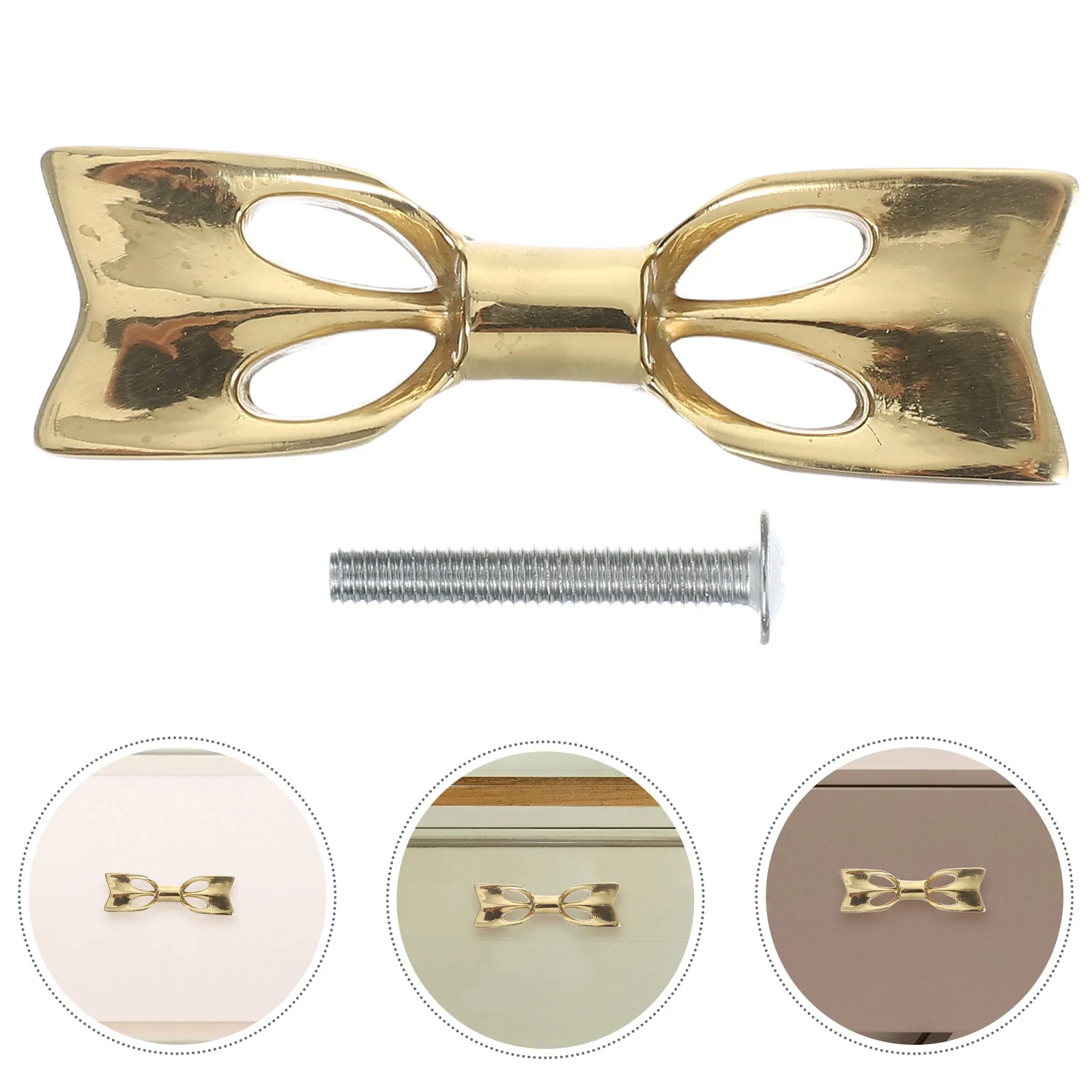 

2Sets Brass Bowknot Cabinet Pulls Creative Gold Bow Drawer Handles for Dresser Wardrobe Furniture Hardware Decor