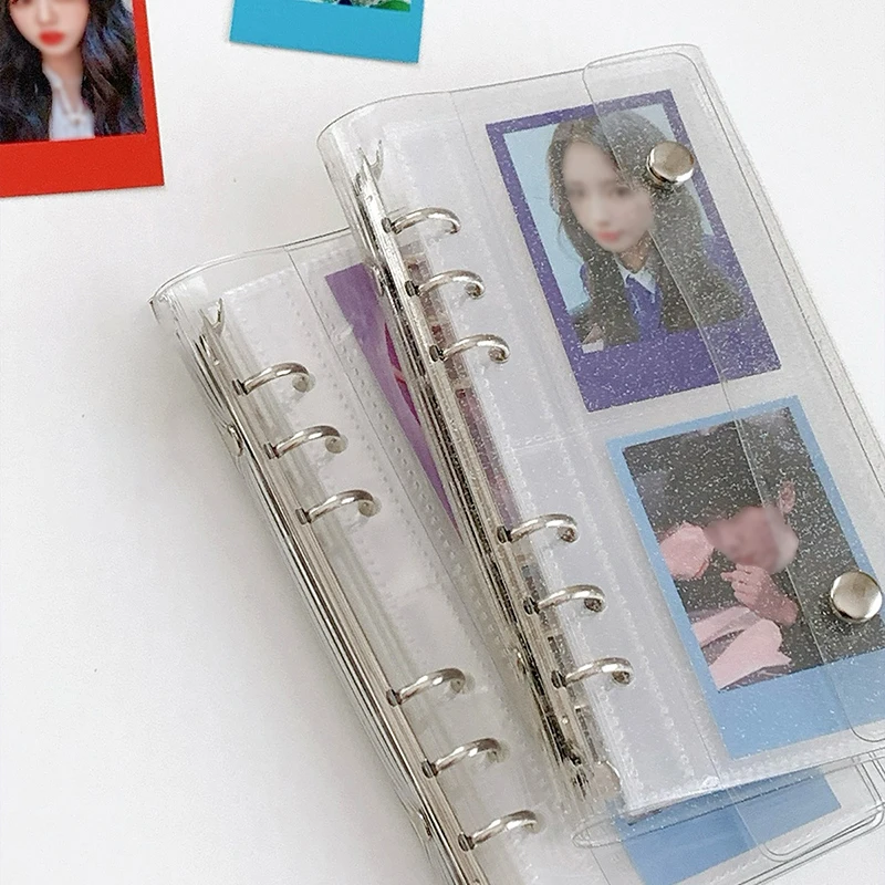 

1 шт. A6 узкая книга вкладышей с 1 или 2 сетками, 10 листов, сумки для хранения страниц, папка для открыток, идол, маленькая книга для хранения звезд для карточек