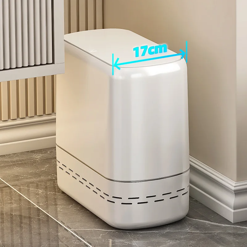 سلة مهملات التماس للحمام مع غطاء، دلو تخزين سميك، غرفة المعيشة في المطبخ، سعة كبيرة، ورق بلاستيكي فاخر خفيف