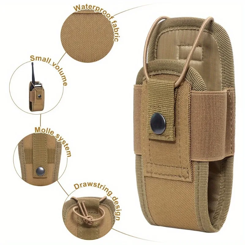Bolsa táctica Molle para Walkie Talkie, riñonera, soporte de bolsillo, funda para interfono portátil, bolsa de transporte para caza y escalada