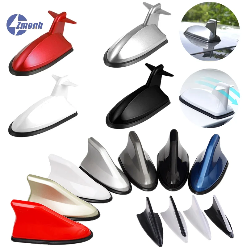 New！Universal Car Antennas Shark Fin Antenna Auto Radio Signal Aerials Roof Antennas For Universal Car Model Car Styling