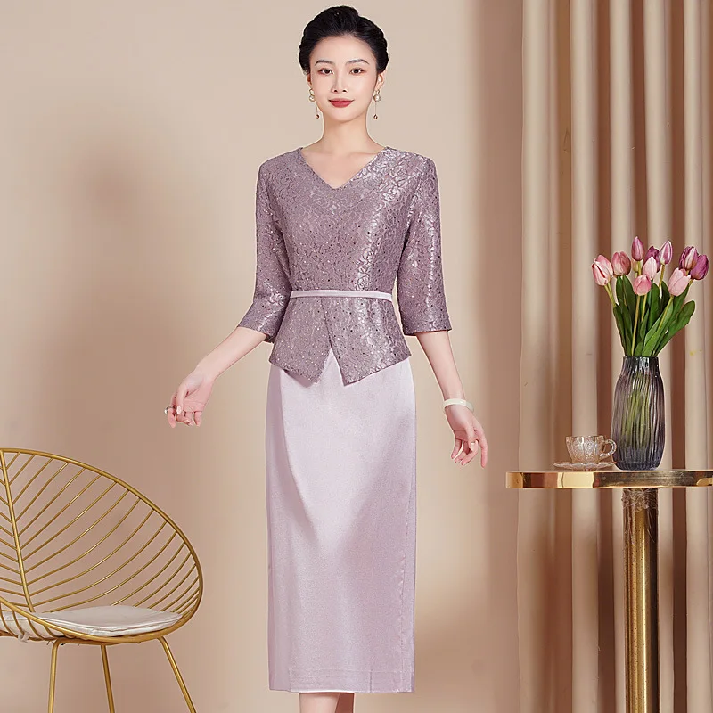 

Yourqipao 2024 Long Sleeve Chinese Traditional Women Cheongsam Party Dress Mother Of The Bride Wedding Guest Qipao