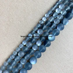 Matte K9 Silver Grey Austria Crystal Synthetic Moonstone Round Loose Beads 15