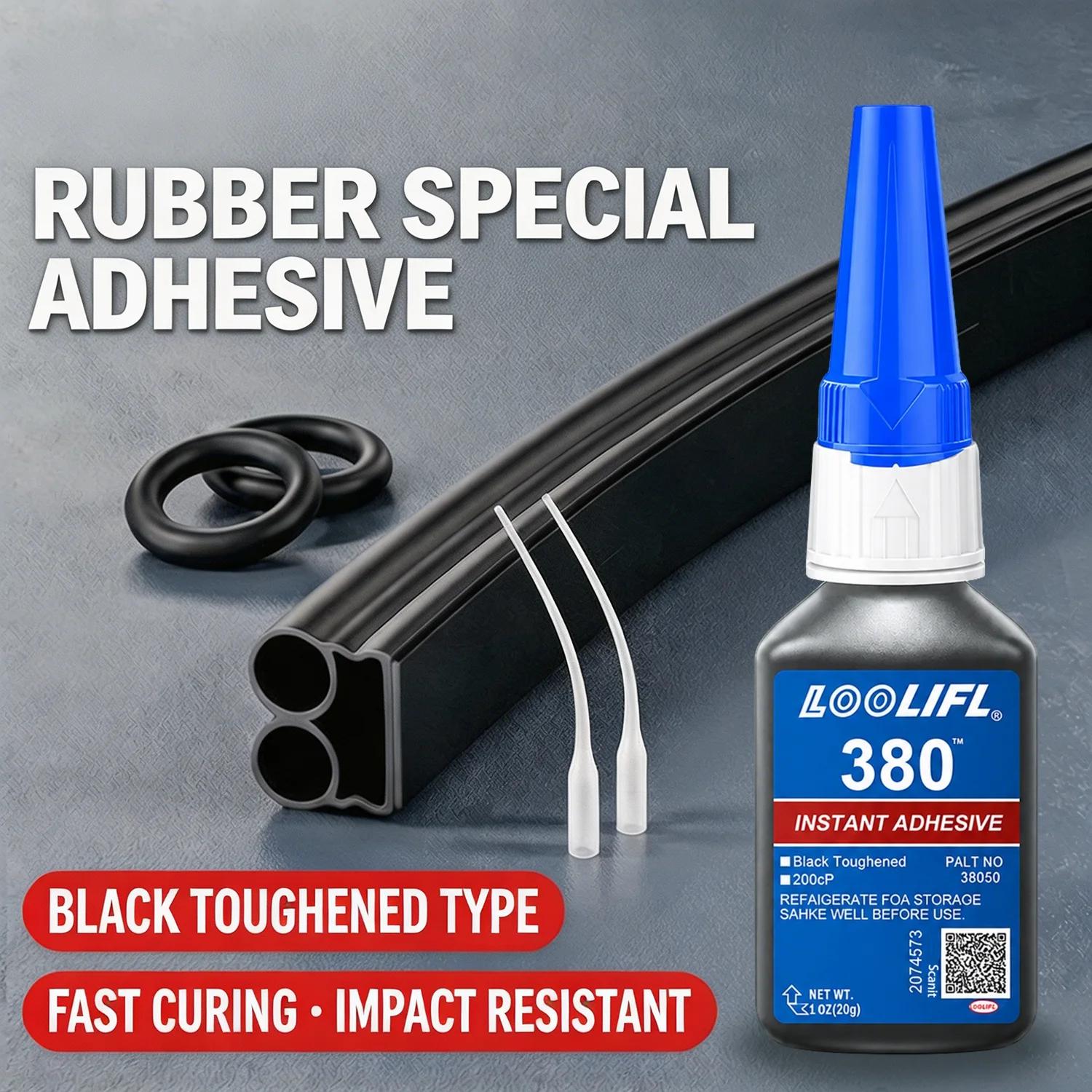380 negro fortificado instantáneamente de alta resistencia de la goma de caucho especial de la franja de goma seca rápidamente resistente al impacto de la junta de la cinta de goma para reparar DIY para uso industrial