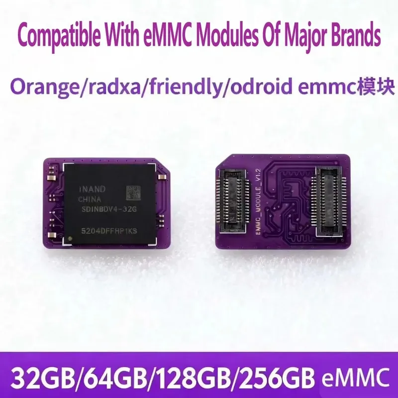 GGDX OEM EMMC Module Compatible with EMMC Modules of Major Brands 8/16/32/64/128/256/512GB Support Radxa/Orange PI/Odroid