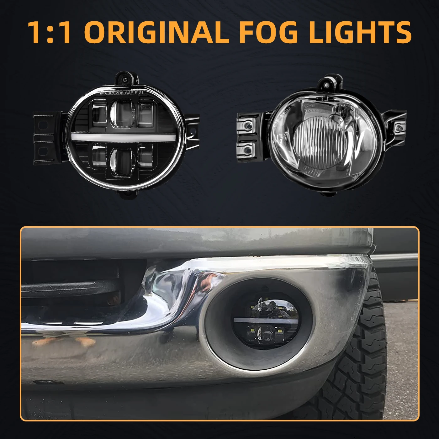 LED Fog Lights Assembly For Dodge Ram 1500 2002-2008,For Dodge Ram 2500 3500 2003-2009,For Dodge Durango 2004-2006 LED Fog Lamps