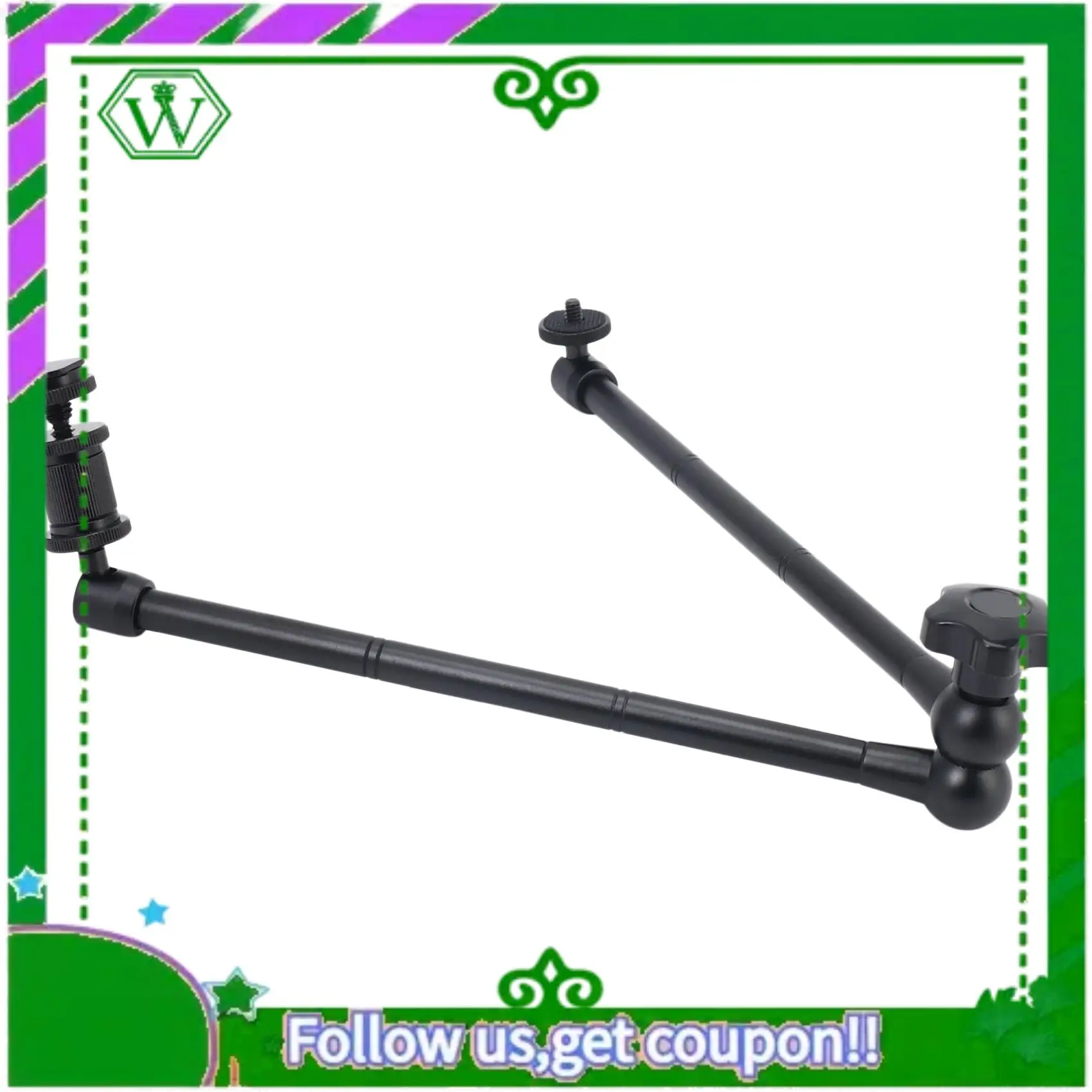 

Reliable-2X 20Inch Adjustable Articulating Friction Magic Arm With Hot Shoe Mount For LED Light DSLR Rig LCD Monitor