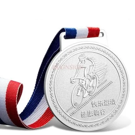Metalen medaille sportvergadering mountainbike race medaille hangende gouden, zilveren en bronzen medaille persoonlijkheid