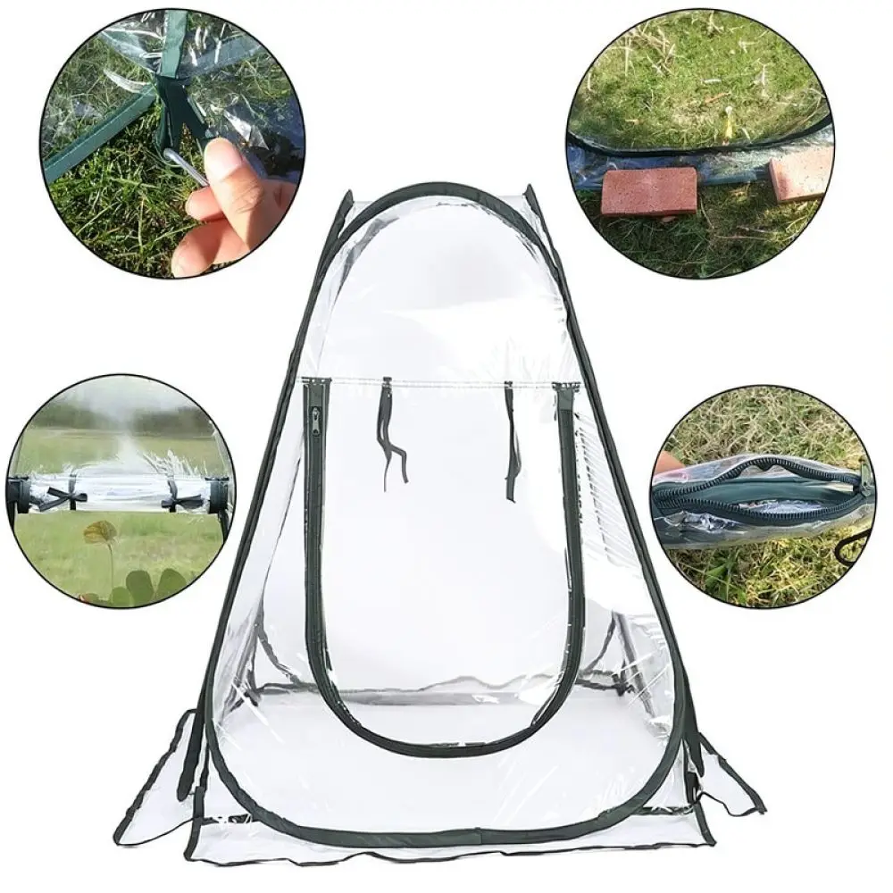 Portable Pop Up Greenhouse Tent Mini Plant Growing Shelter Foldable Indoor Outdoor Garden Flowers Protection Nursery Cover