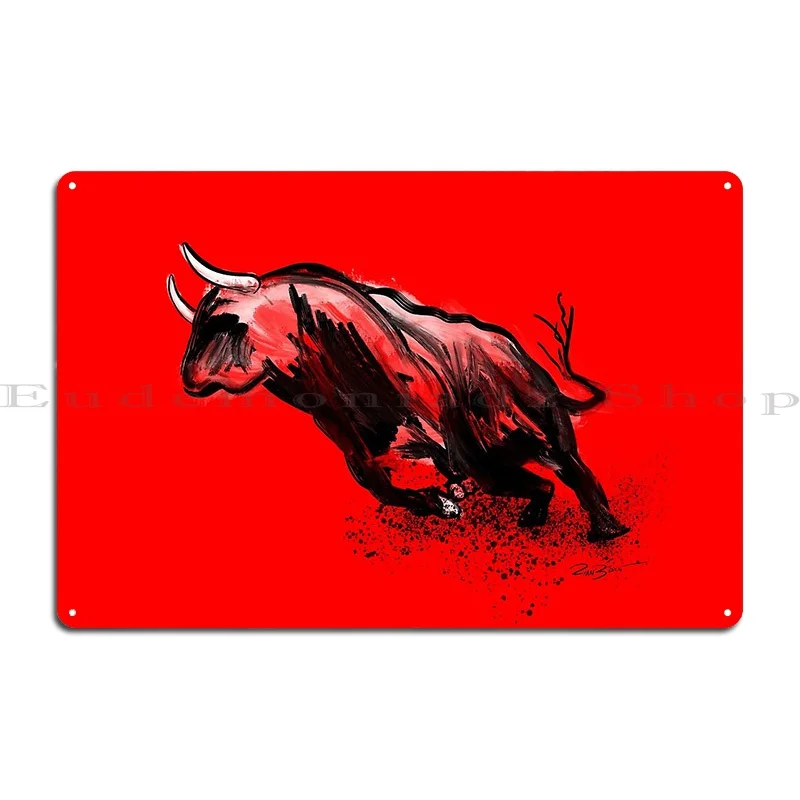 Bull Metal Sign PaintingCustom Wall Decor Bar Wall Decor Tin Sign Poster