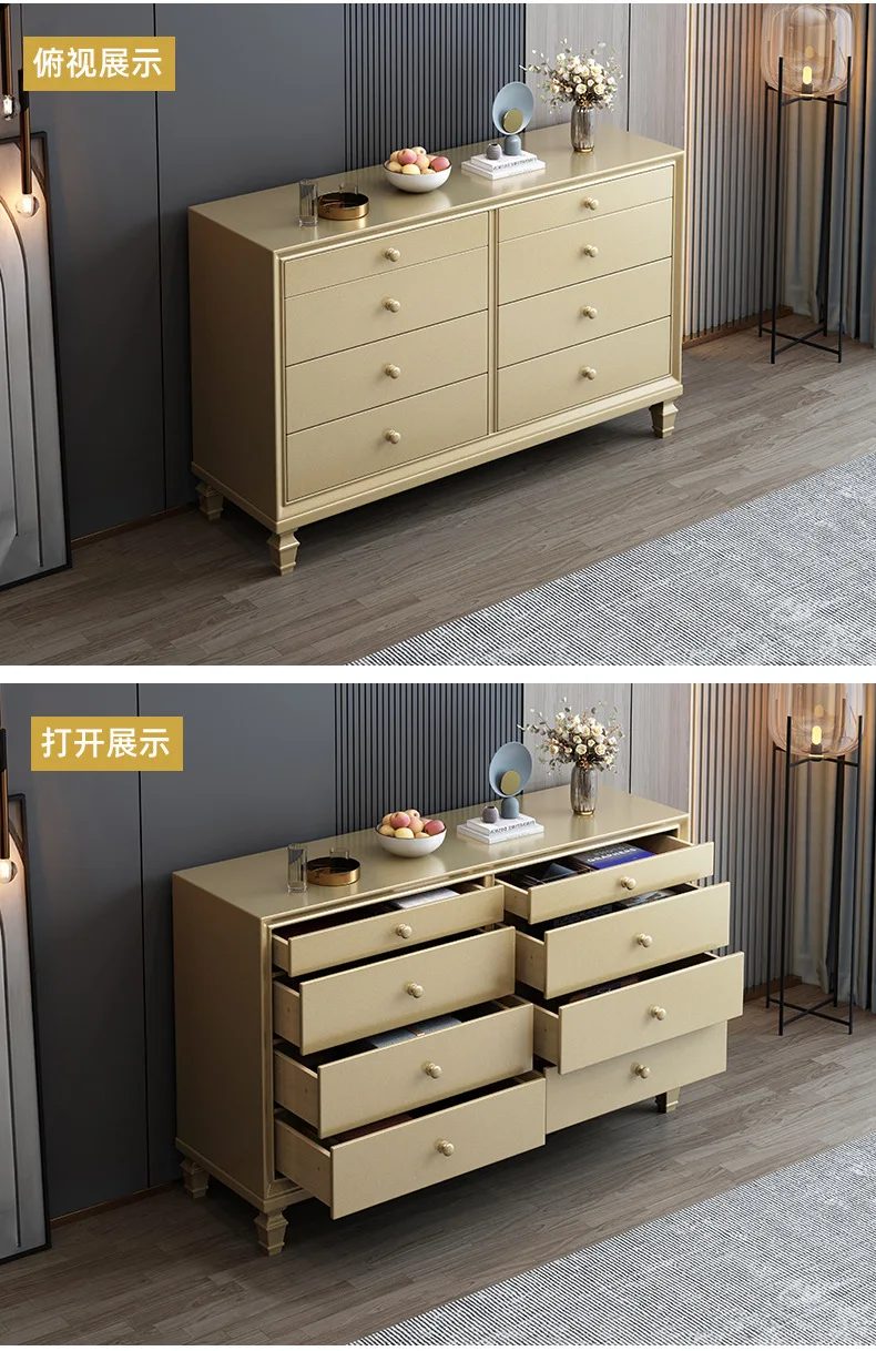 DSA solid wood light luxury chest cabinet bedroom eight chest cabinet storage living room modern simple and fashionable storage