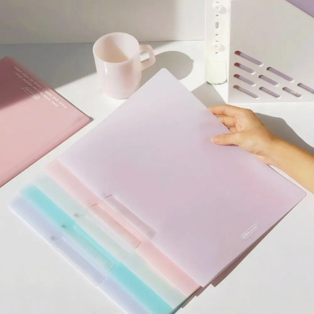 Rotating A4 Clipboard File Folder Candy Color Plastic Loose Leaf File Binder Side Open Student Test Paper Clip Office