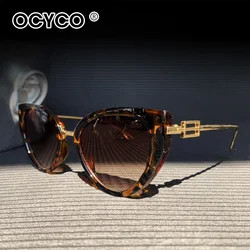 OCYCO 2022 New Luxury Metal Small Cat Eye Sunglasses Women Punk Sun Glasses Men Sunglass Shades Oculos De Sol UV400 Eyewear