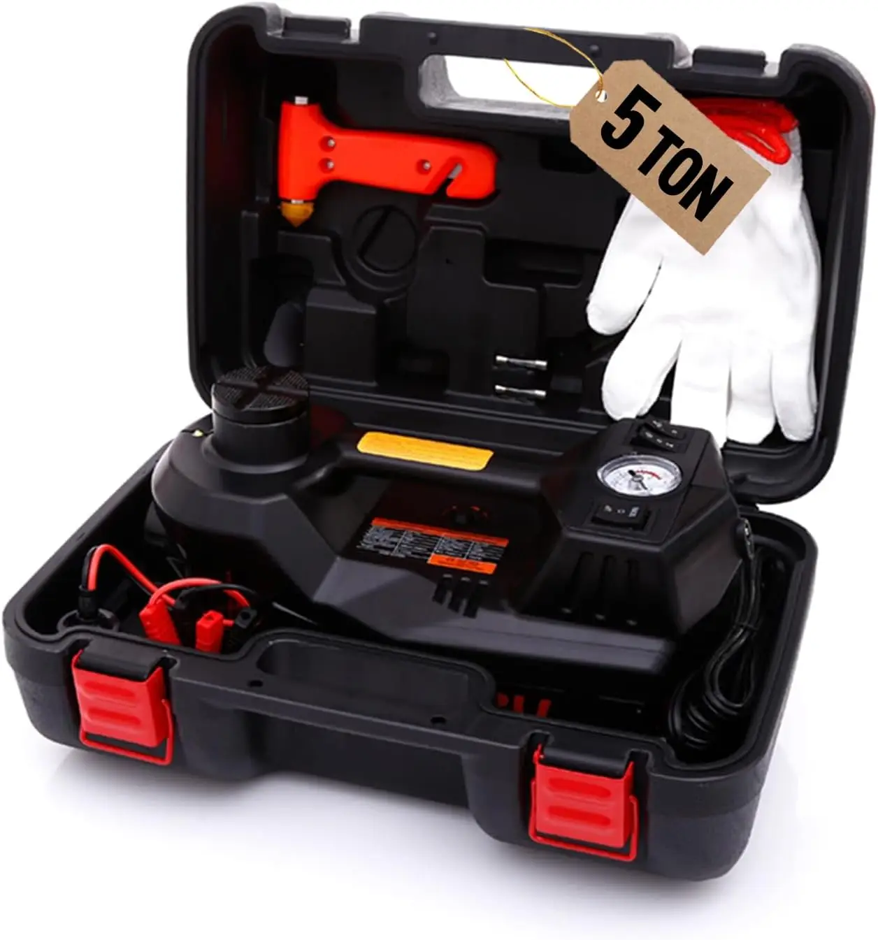 

5 Ton Electric Hydraulic Car Jack with Tire Pump and LED Light for SUV Truck Emergency Roadside Use