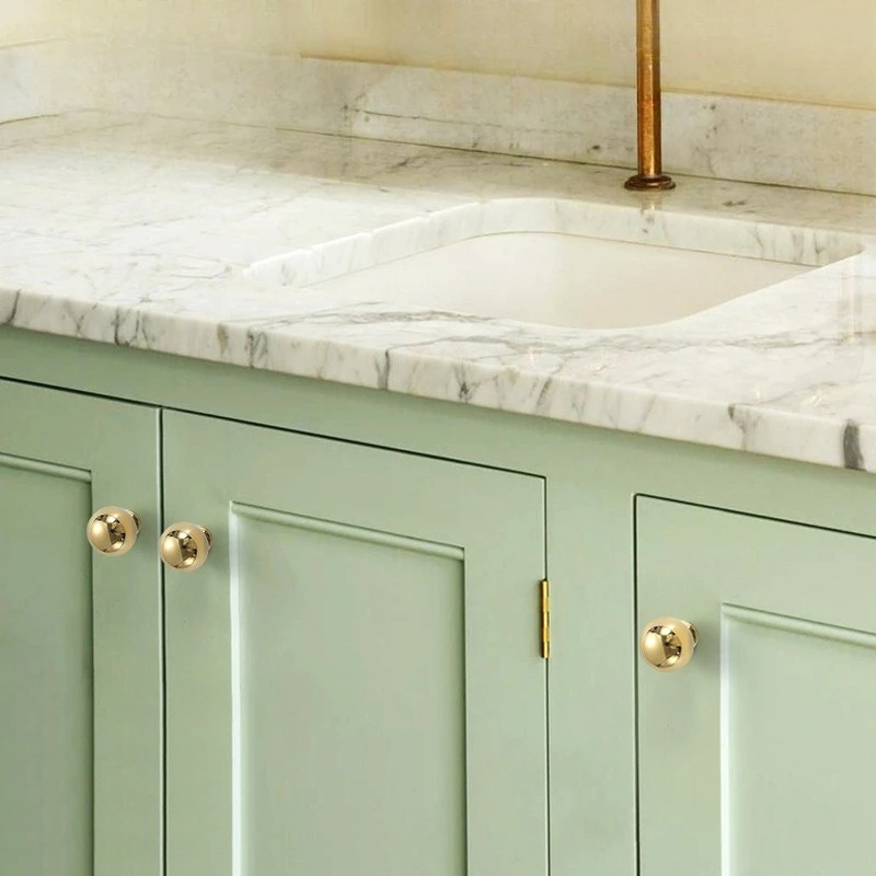 

Modern French Style Luxury Cabinet Knob Chrome Silver Gold Single Hole Ball Drawer Handle